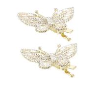 Toyvian 2pcs Vintage Butterfly Hair Clips for Girls Women Rhinestone Hair Jewelry Metal Butterfly Decorative for Women and Girls