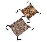 Toyvian 2pcs Warm Cat Hanging Bed Hammock for Animals Comfortable Fleece Pet Swing Bed Space Saving Design for Cats Bunnies Hamsters Leopard Tiger Print