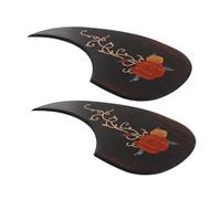 Toyvian 2pcs Water Drop Shaped Guitar Pickguard for Acoustic Guitar Rosewood Material Carved Inlay Design Scratch Guard Plate for Parts