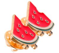 Toyvian 2pcs Watermelon Alloy Brooch Pin Set Cute Fruit Lapel Badge for Cardigan Collar Shawl Clip Summer Beach Jewelry Accessories