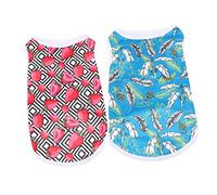 Toyvian 2Pcs Wear Resistant Dog Shirts Breathable Puppy Clothes for Everyday Wear Holiday and Photos Comfortable Pet Vest for Small Breeds Red Strawberry Leaf