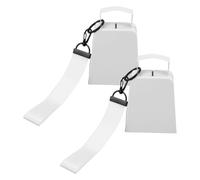 Toyvian 2pcs White Metal Cowbells with Wrist Strap and Handle, Easy to Carry Cheering Bells for Sporting Events, for Baseball and Outdoor Parties, Hands-free Noise Makers and Adults