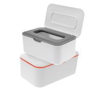 Toyvian 2pcs Wipes Holder Lid Sealed Tissue Storage Box for Wet and Dry Wipes Compact and Portable Dispenser for Home Car and Travel Grey