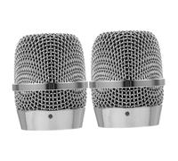 Toyvian 2pcs Wireless Microphone Grille Mesh Ball Replacement Mic Parts Compatible for Metal Grille for Mic Microphone Metal Head