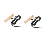 Toyvian 2pcs Wood Pickup for Acoustic and Classical Guitars No Drilling Simple Installation Piezo Pickup for Acoustic Guitar Soundhole Random Color