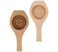 Toyvian 2pcs Wooden Baking Molds Kitchen Utensil Easy to Use Easy to Clean for Home Kitchen and Baking Moon Cake