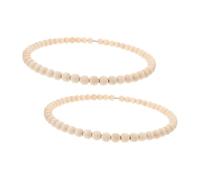 Toyvian 2pcs Wooden Beaded Wreath Hoop Frames DIY Floral Base for Rustic Wedding Decor Boho Nursery Macrame Wall Hangings Durable Stainless Steel Ring Versatile Home Party Decoration