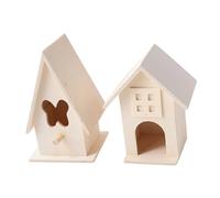 Toyvian 2pcs Wooden Bird Nest Cage Bird Houses for Garden Finch Nest Box Outdoor