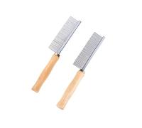 Toyvian 2pcs Wooden Handle Needle Comb for Dog Hair Grooming Pet Cleaning Tool Stainless Steel Pins for Dog Grooming and Coat Care
