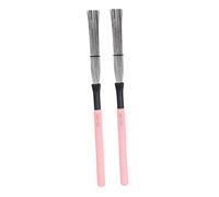 Toyvian 2pcs Wooden Handle Steel Wire Drum Brushes for Jazz Drums Lightweight for Beginners and Youth Bands Easy to Carry and Use