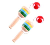 Toyvian 2Pcs Wooden Kendama Cup Fun Hand Eye Coordination Educational for Indoor Enhances Balance Skills