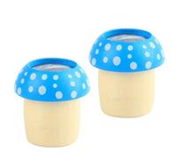 Toyvian 2pcs Wooden Mushroom Kaleidoscope, Educational to Develop Creativity and Imagination, Blue Geometric Shape with Smooth Polished Surface