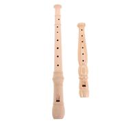 Toyvian 2pcs Wooden Recorder for Adults Soprano Flute with German and English Fingering Music Instrument for Beginners Lightweight Portable Educational