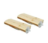 Toyvian 2pcs Wooden Springboard Pet Cage Springboard Relaxation Platform Decoration Beige round Wood Small Pet Platform for Gerbil Bird Cage Accessories