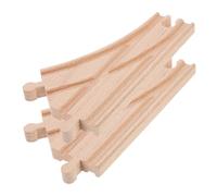 Toyvian 2pcs Wooden Train Track Accessories Double Pin Multi Directional Switch Pieces Compatible with Thomas Train Sets Strong Wood Construction for Creative DIY Layouts and Educational