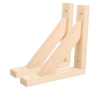 Toyvian 2pcs Wooden Triangular Corner Brace Shelf Bracket with High Hardness and Wear Resistance, Heavy Duty Floating Shelf Support Holder for Office and Garage Walls