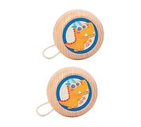 Toyvian 2Pcs Wooden Yo Yo Ball for Early Educational Playthings with Random Animal Patterns Impact Resistant Hand Eye Coordination Exercise