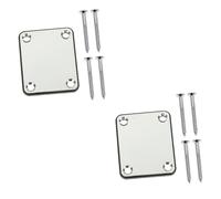 Toyvian 2sets Chrome Neck Plate Guitar Neck Plate Replacement for Bass Electric Guitar