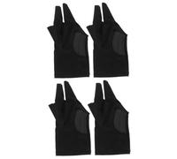 Toyvian 2sets Elastic Billiard Gloves Breathable Snooker Gloves for Men Women Reusable Three Finger Design Comfortable Fit for Pool Cue Sports for Training Competition 2pcs*2