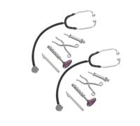 Toyvian 2sets Scale Dollhouse Mini Doctor Set with Stethoscope and Medical Accessories Educational Simulation Kit for Interactive Healthcare Role Play and Realistic Hospital Scene