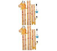 Toyvian 2sets Self-Adhesive Boy Girl Height Chart Wall Decal Cartoon Animal Design for Boy Girl Rooms Nursery Kindergarten Easy to Apply Giraffe Growth Measurement Sticker for Boys Girls