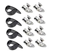 Toyvian 2sets Stainless Steel Guitar Finger Picks Adjustable for Thumb and Finger Pick Essential Guitar Supply for Acoustic Practice