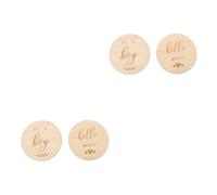 Toyvian 2sets Wooden Milestone Cards Newborn Growth Commemorative Announcement Ideas for Months 2pcs*2