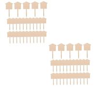 Toyvian 2sets Wooden Plant Labels House Shape Flower Identification Signs Durable and Tags for Gardens Planters and Flower Beds 50pcs*2