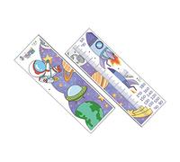 Toyvian 2sheets Boy Girl's Wall Sticker Astronaut Height Decal Growth Chart Space Poster Material Easy to Remove Safe for Boys and Girls
