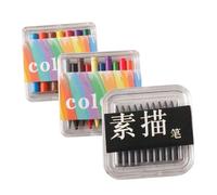 Toyvian 3 Boxes Miniature Sketch Pencils and Colorful Crayons for Doll House Supplies Simulation Mini Crayons with Fine Tips and Thick Leads Decorative Art Tools for Tiny Dollhouse