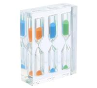 Toyvian 3 in 1 Colorful Sand Timer Acrylic Hourglass 2.95x2.36x0.79 Inch Stylish Look Multiple Timers Timing Increments for Classroom Exercise
