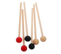Toyvian 3 Pairs Tongue Drum Drumstick Solid Wood Mallets for Xylophone Versatile Comfortable Grip Assorted Color Small Wooden Drums Beginners Percussion Instruments Accessories