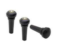 Toyvian 3 Pcs Ebony Violin Tailpin End Pegs with Eye without Eye, Easy to Install, Stable Characteristics, Classic Black Design for Violin Players and Lovers