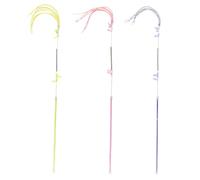 Toyvian 3 Pcs Interactive Cat Teaser Sticks with Tassel Engaging Cat Playthings Spring Rod Design Pink Yellow and Purple for Aerobic Exercise and Relieving Boredom