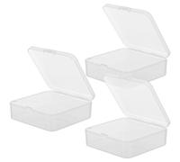 Toyvian 3 Pcs Large Capacity White Storage Boxes Multi-functional Pp Plastic Storage Containers with Hinged Lid Easy to Open and Close for Home Organizing