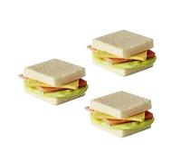 Toyvian 3 Pcs Mini Sandwiches Ornaments Resin Dollhouse Food Accessories for Realistic Miniature Sandwich Models for Doll House Kitchen Decor and Pretend Play