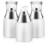 Toyvian 3 Pcs Ml Acrylic Airless Pump Lotion Bottle for Face Cream with Reusable Design and Multiple Purposes, Refillable Cosmetic Dispenser for Travel and Short Trips