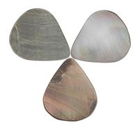 Toyvian 3 Pcs Shell Tones Guitar Picks Genuine Shell Plectrum for Ukulele 28x23x2mm Mellow Sound Guitar Thumb Picks