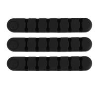 Toyvian 3 Pcs Silicone Cable Clips for Desktop Use Bendable and Self-Adhesive Wire Organizers for Headphone and Data Cables Practical and Sturdy in Black