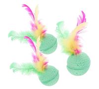 Toyvian 3 PCS Tail Pet Balls for Cats Creative Interactive Latex Foam Balls to Stimulate Natural Instincts and Strengthen Bond Random Colors for Indoor Play Random Color