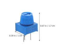 Toyvian 3 Pin Resistor Set of 10 Dark Blue Adjustable Potentiometers for Breadboard LCD Contrast and Audio Level Control Compact Corrosion-Resistant Plastic and Metal