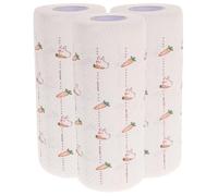 Toyvian 3 Rolls of Kitchen Paper Towels Adorable Design, Grease-Proof and Convenient Pulp Material for Household Cleaning Tasks and Food Wrapping