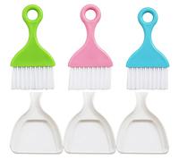 Toyvian 3 Sets Crystal Art Cleaning Brush Desktop Brush Household Desktop Dustpan Compact Dustpan Desk Supply Daily Use Wear-Resistant