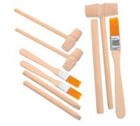 Toyvian 3 sets Dinosaur Digging Tool Kit with Small Wooden Hammer Brush for Gemstone Excavation Stem Science Learning for Archaeology Exploration and Creative Pretend Play