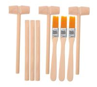 Toyvian 3 sets Dinosaur Digging Tool Kit with Wooden Hammer Brush Lightweight Archaeological Excavation for and Sensory Skill Development