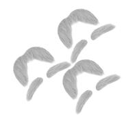 Toyvian 3 Sets Fake Beard Mustache Set Self-adhesive Eyebrows Realistic Design Plush Fiber Comfortable Super Adhesive for Men Ages Costume Photo Booth