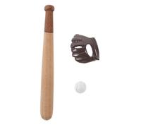 Toyvian 3 Sets Miniature Baseball Bat Ball and Glove for Dollhouse Realistic Touch Mini Softball Accessories for Collectors Display Dioramas Craft Projects