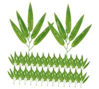 Toyvian 30pcs Artificial Bamboo Leaf Stems Lightweight Faux Bamboo Leaves Decorations for Home Wedding Party Centerpieces and DIY Crafts in Light Green