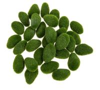 Toyvian 30pcs Artificial Moss Stones for Home Décor and Garden Use, Realistically Detailed Faux Moss Blocks Made of Foam and Silk Flower, for Emulated Plant Wall Accessories and Long Term