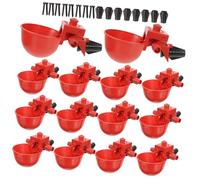 Toyvian 30PCS Automatic Adjustable Bird Waterer Practical Drinking Bowl for Pigeons Chickens and Quail Durable Material for Home and Poultry Farm Use Random Color